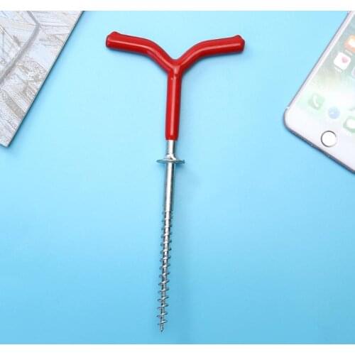 20 x 9.5cm Outdoor Stainless Steel Auger Spiral Drill Rod Holder Fishing Tackle Screw Fixed Nail Ice Fishing Tools Accessories