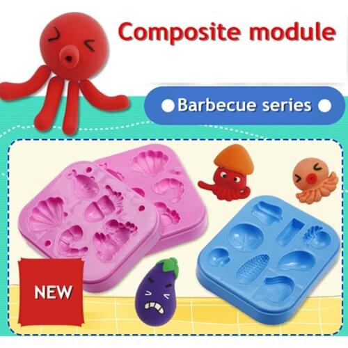 3pcs Play Dough Model Clay #183 diy hand tools rubber mud safe barbecue mud mold DIY mold tool gift toys playdough