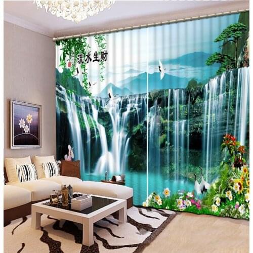 3D Curtains Beautiful Photo Luxury European Modern nature scenery 3d curtain exterior house decor Blackout Shade Window Curtains