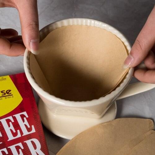 40pcs "V" Shape Filter Cup Coffee Filter Paper Hand Punch Pot Hanging Ear Drip Coffee Powder Filter Paper Mesh Filter