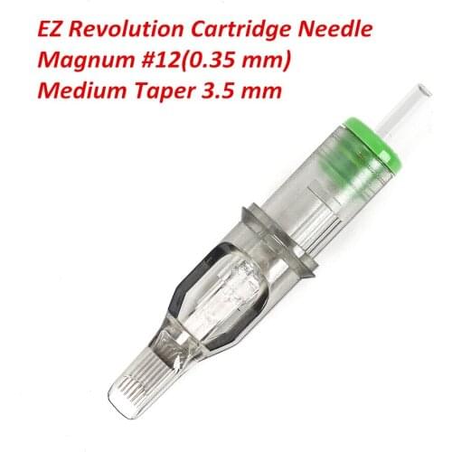 5 Pieces/Lot EZ Revolution Cartridge #12 (0.35 MM) Magnum Medium Taper Needles for Rotary Machine Grips