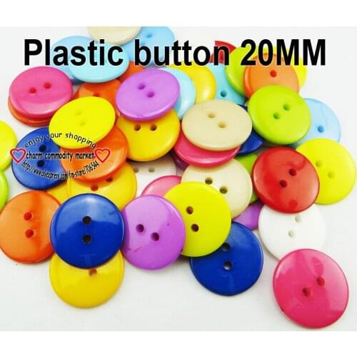 100PCS 20MM colors Dyed Plastic round buttons coat boots sewing clothes accessory button brand P-220