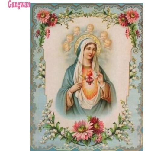 5D Diy Diamond painting full drill square round mosaic Virgin Mary diamond embroidery mosaic picture by numbers Christ Religion