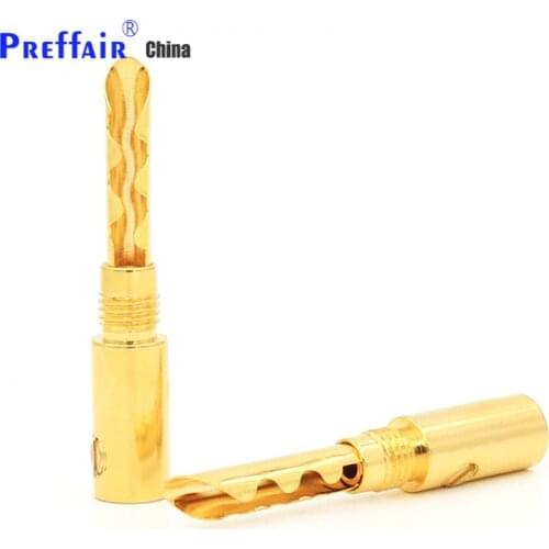 8PCS Audio Speaker HIFI Screw BFA type 4mm Banana Plug Cable Connector Gold Plated Copper Z-Plugs Hi-Fi Amplifier Terminals