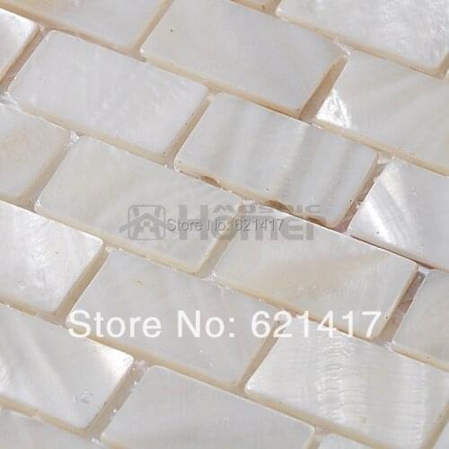 Free Shipping , white mother of pearl mosaic tiles brick freshwater shell mosaic, kitchen backsplash tiles, bathroom mosaic tile