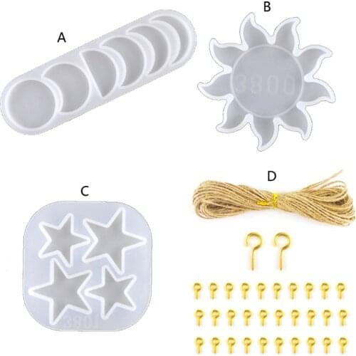 Moon Sun Star God Resin Casting Mold Moon Phase Pendant Home Deor Mold Crescent Moon Full Moon Epoxy Craft Moulds Tools