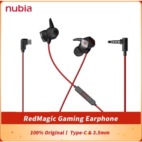 Original Nubia RedMagic Gaming Earphone Type-C Headset 3.5mm Earphone Nubia Earphone for RedMagic 5G 5S