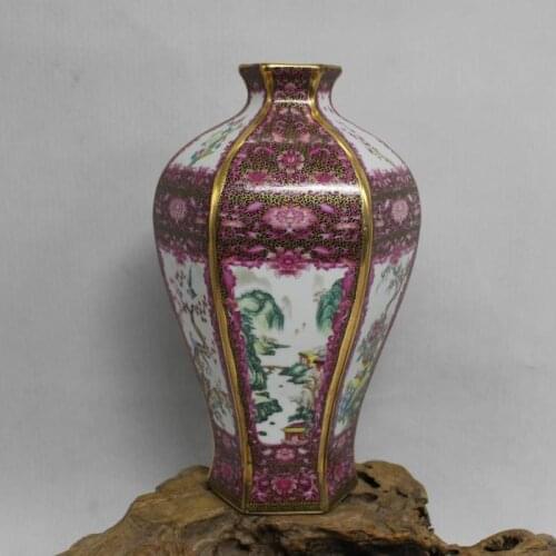 Jingdezhen Antique Handmade Landscape flower and bird Home Office Decor Classic Chinese Ceramic Vase