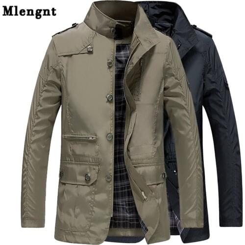 Classic Long Men Trench Coat For Summer Thin Male Casual Khaki Zipper 2019 Windbreaker Streetwear Outerwear Baggy Varsity Jacket