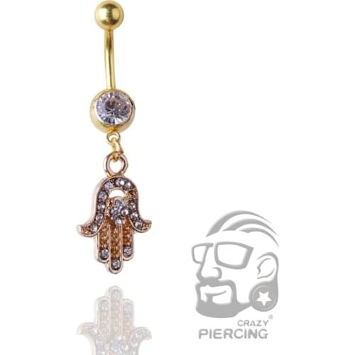 Trendy Crystal Golden Figure Body Jewelry Sexy Dangle Belly Button Rings Belly Piercing Navel Piercing Rings Bijoux Jewelry