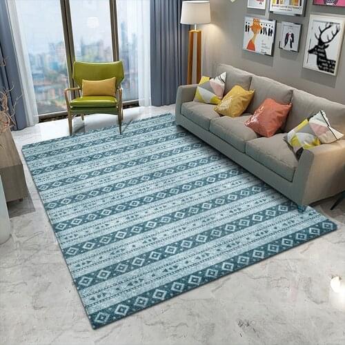 2021 Non-Slip Printed Carpet Bohemian Carpet Printed Flannel Area Rug Room Floor For Living Room Bedroom Home Decorative Crapet