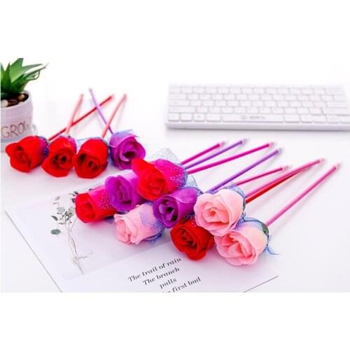 Creative cartoon pen rose ballpoint pen Valentines Day pencil office supplies personality pupil prize