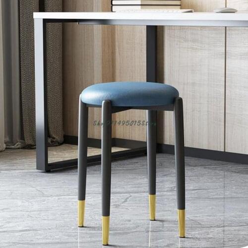 Round Stool Home Modern Minimalist Living Room Small Bench Net Red Lazy Creative Small Stool Light Luxury Nordic Dining Stool