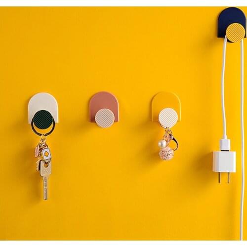 4Set Adhesive Wall Hooks,8.82lb/4kg(Max) Sticky Ceiling & Door Hooks,Reusable Wall Hanger Hanging Hooks for Bathroom and Kitchen