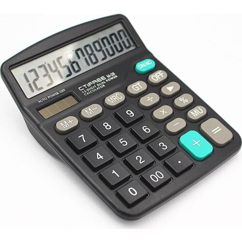 12 Digit Desk Calculator Large Buttons Financial Business Accounting Tool M-28 Black color big size buttons