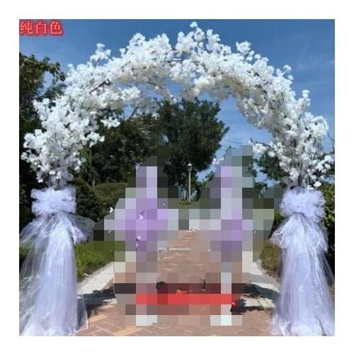 New wedding simulation cherry blossom flower door happiness threshold flower arch door shelf opening activity store celebration