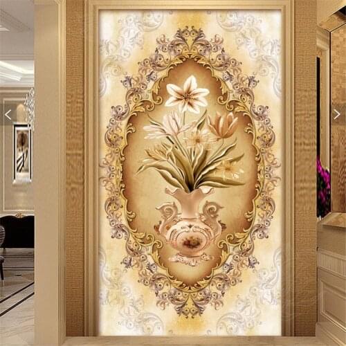Beibehang Custom wallpaper 3d hand-painted high-end entrance background wall paper living room aisle decorative painting murals