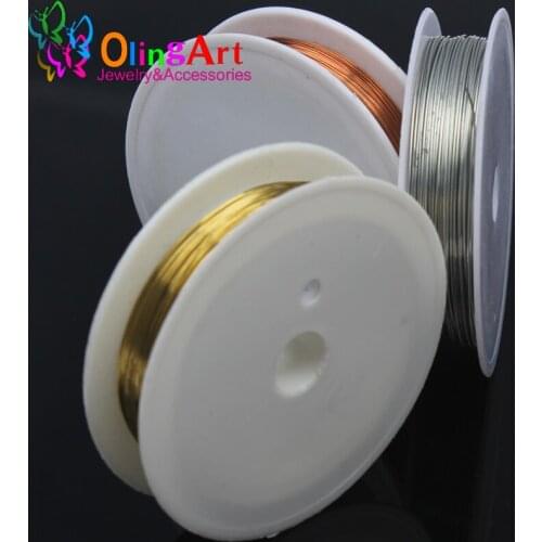 OlingArt 0.5MM 3roll/lot Silver Golden Copper plated Beading wire Accessories DIY Bracelet choker necklace Jewelry making 2019