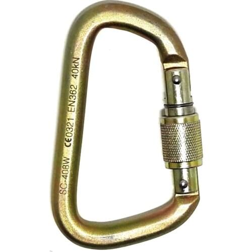 E1115 Professional D-steel master lock equipment mountaineering safety lock hook high carbon steel bearing buckle CE certificati