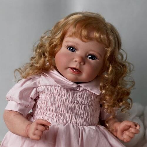 Bebe Boneca 20 inch Lifelike Bonnie Toddler Cloth Body Hand Painting Blond Hair Newborn Baby Doll Toys Kids Birthday Gift