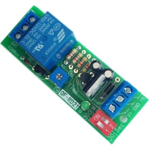 Adjustable Cycle Time Delay Relay Module Timer Delay Switch Module Turn Off Delay Switch Board QF-RD21 5V/12V/24V