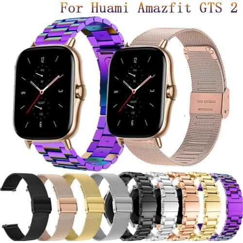 Milanese Stainless Steel Strap For Xiaomi Huami Amazfit Bip S U Lite GTS 2 Mini GTR 47mm 42mm Bracelet Band 20mm 22mm Watchband