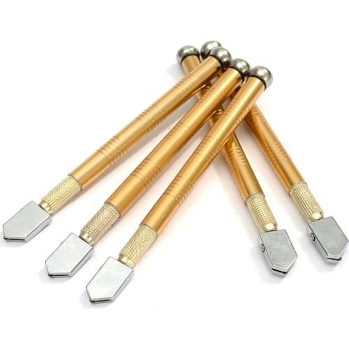 Glass Cutter Diamond Tip Steel Blade Cutting Tool Oil Feed Glass Cutter Antislip Metal Handle 175mm For Hand Tool Glass Cutting