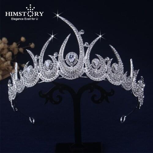 Himstory Luxury Bridal Tiara Crystal Queen Crown Wedding Hair Accessories Diadem Headband Pageant Hair Ornaments Headdress