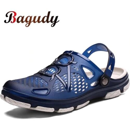 New Men Sandals Summer Outdoor Beach Casual Shoes Men Fashion Jelly Shoes Comfortable Water Shoes Man Hollow Slippers Size 40-45