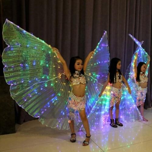 Belly Dance LED Isis Wings Glow Light Up Belly Dance Costumes Prop For Adult Dacewear Performance Accessories
