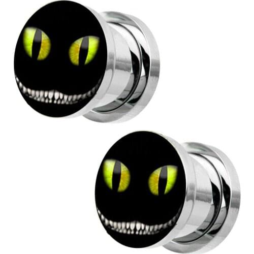 TIANCIFBYJS Logo Ear Gauges Stainless Steel Screw Flesh Tunnels Earring Lobe Stretcher Expansion Body Jewelry Piercing 5-16mm