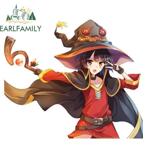 EARLFAMILY 13cm x 11.1cm For Megumin Personality Creative Car Stickers Anime Laptop Decal Windows Vinyl Car Wrap VAN RV