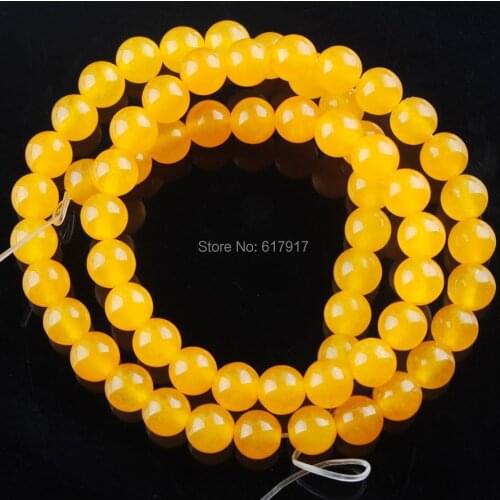 6mm Yellow Jades Round Loose Beads Spacer 15.5" Strand for Bracelet Necklace Jewelry Making TG3050