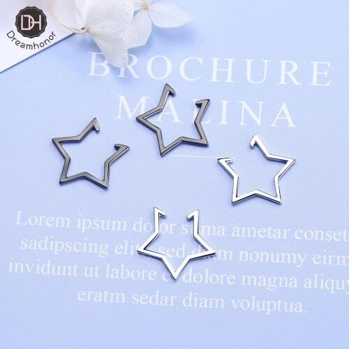 Dreamhonor 2021 Newest Design Fashion 925 Sterling Silver FIve Star Clip Earrings For Women Simple Earrings Jewelry