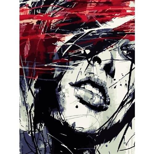 Woman Portrait DIY Cross Stitch 11CT Embroidery Kits Needlework Craft Set Printed Canvas Cotton Thread Home Design