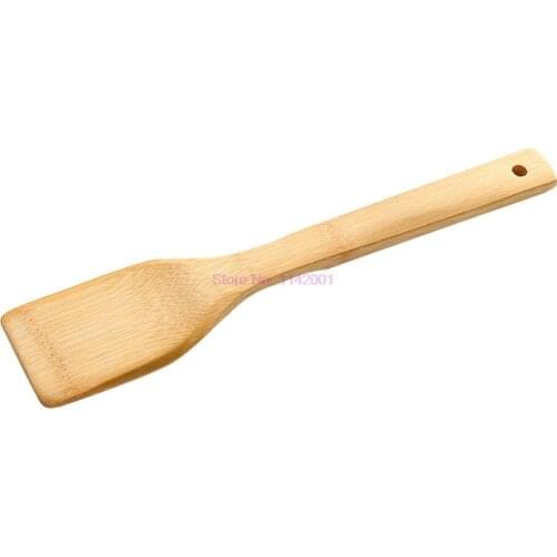200pcs Natural Health Bamboo Wood Kitchen Slotted Spatula Spoon Mixing Holder Cooking Utensils Dinner Food Wok Supplies