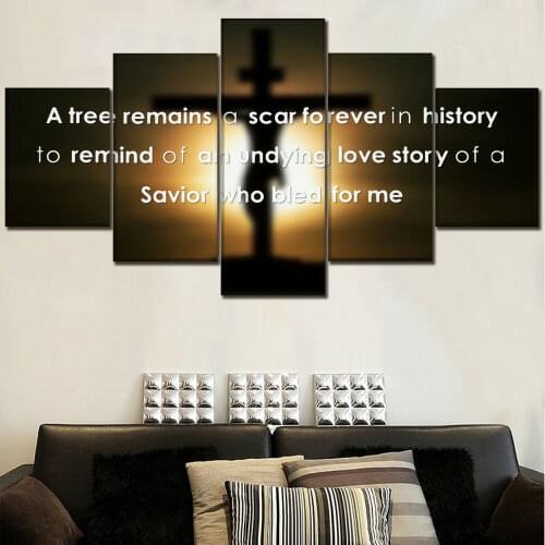 No Framed Jesus Christ Savior Christian Religion 5 Pcs Canvas Picture Print Wall Art Canvas Painting Wall Decor for Living Room