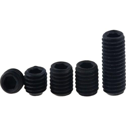 5PCS M8*6 8 10 12 16 20 DIN916 Black Grade 12.9 Alloy Steel Hex Hexagon Socket Allen Cup Point Grub Screw Set Bolt M8x6