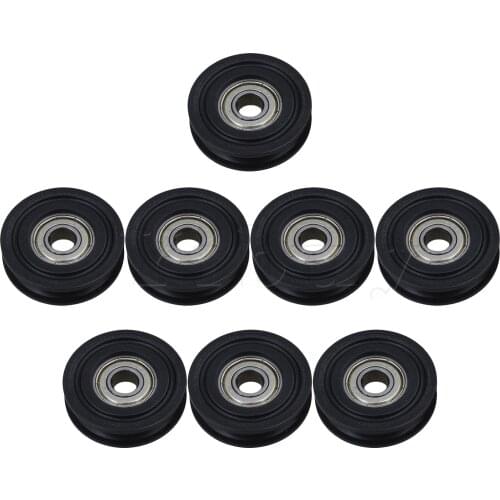 8x U Type Guide Pulley Wheel Rail Ball Bearings Sliding Door 0.8x4x1cm