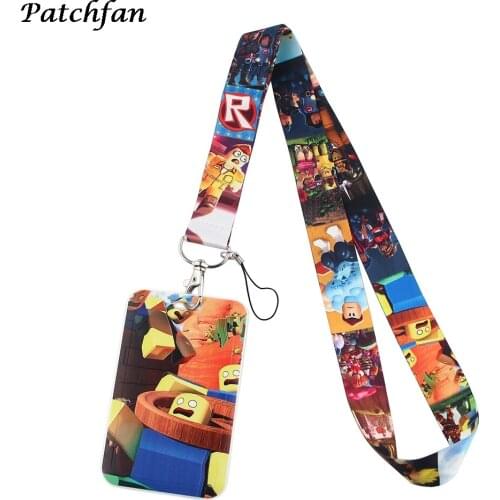 AD418 Patchfan Cartoon Card Holder Keychain Lanyards for keys Badge ID Mobile Phone Rope Gifts