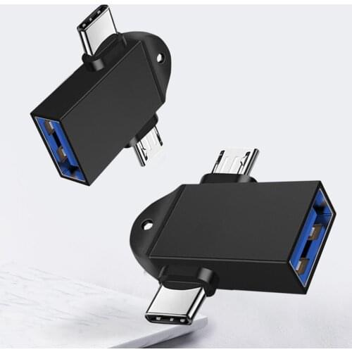 2-in-1 Type-C Micro USB OTG Adapter For Android Huawei USB 3.1 Data Transmit Converters For Tablet Hard Disk Drive Phone