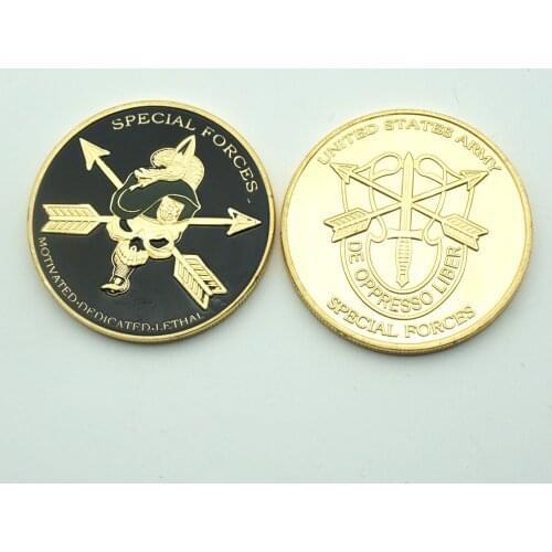 USA Military Challenge Army Coin Metal Skull Green Beret Colorful Department Of State Free Eagle Liberty In God We Trust US Coin