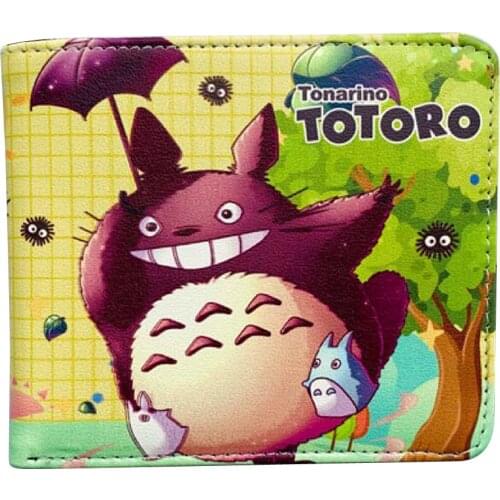 Anime Nette tier TOTORO cosplay PU Leather Wallet With Zip Coin Pocket & ID Window