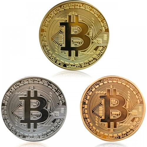 Bitcoin Metal Physical Commemorative Coin BTC Coin Art Collection Present Plated Collectible Gift Bit Coin Art Antique Imitation