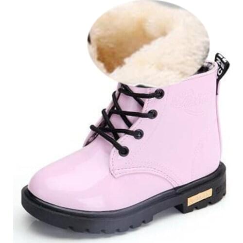 Winter Children Rose red Yellow Snow Martin Boots For Toddler Girls Boys Kids Waterproof Cotton Shoes Velvet Warm Rubber Boots