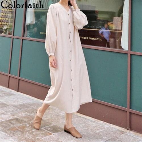 Colorfaith Linen Summer Dresses