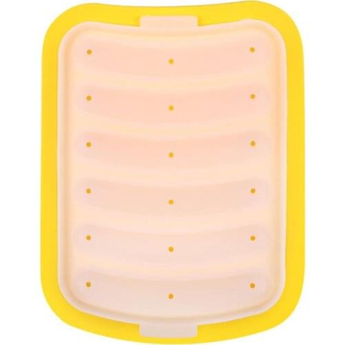 Kapmore 1pc Hot Dog Making Mould Silicone Mold DIY Non-Stick 6-Cavity Fondant Making Mold Sausage Mold Meat Tool Accessories