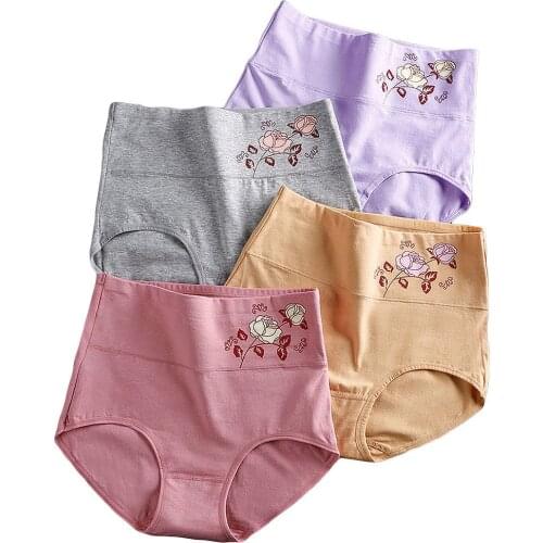 CURRADA 3 pieces/lot Cotton Panties Women Briefs High Waist Control Abdomen slimming Shapewear Female Postpartum recovery Tummy