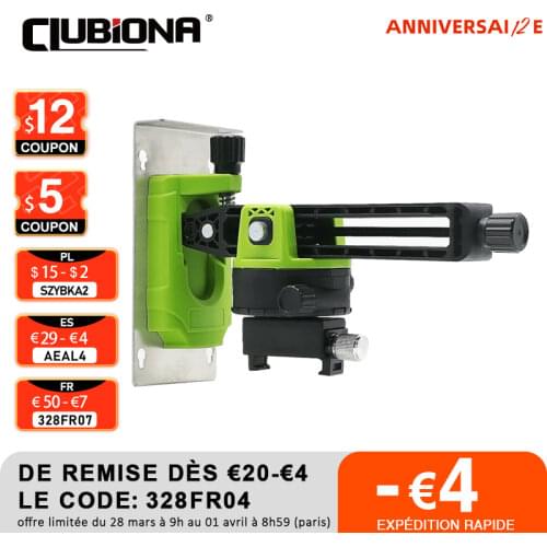 CLUBIONA Laser Level Fine-tuning Wall Bracket Strong Magnetic Pivoting Hanging Base with 360° Adjustable Clip For 3D Line Laser