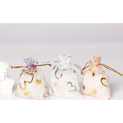 50pcs Love Heart Organza Bags Wedding Gift Christmas Bags Tulle Favor Sack Jewelry Popular Drawstring 7X9 9X12 11X16 13X18cm